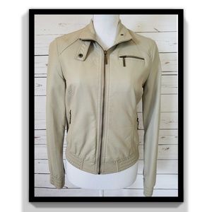 Forever 21 Faux Leather Jacket Tan Size S